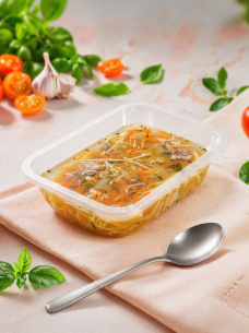 Куриный суп с вермишелью, готовый суп для здорового меню