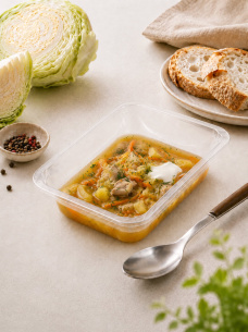 Щи с курицей и овощами, первое блюдо для повседневного меню